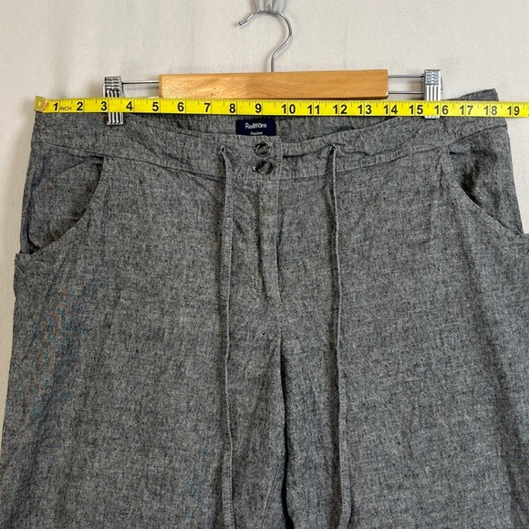 Reitmans Petites‎ Gray Linen Blend Wide Leg Drawstring Pants Size 16P - Picture 6 of 9